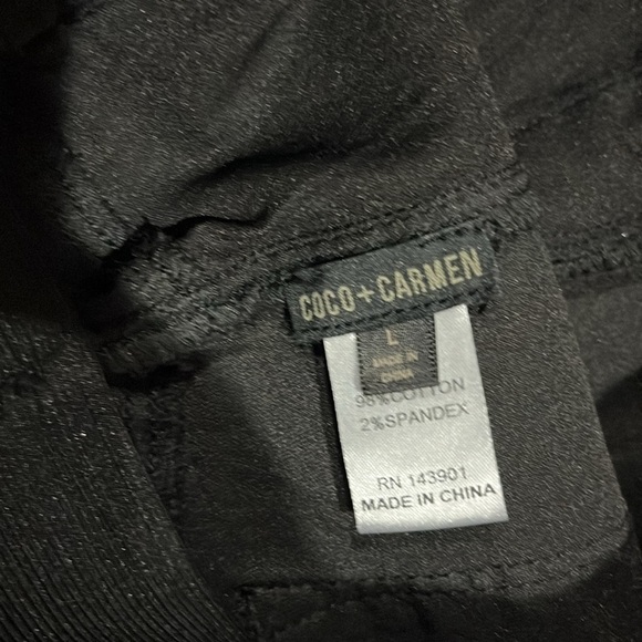 COCO CARMEN Women’s Sz L brown black leopard pull up skinny pants Animal Print - Picture 8 of 10